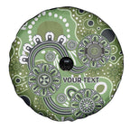 Personalised NAIDOC Week 50 Years Deadly Always Spare Tire Cover Green Aboriginal Artwork Dot Painting