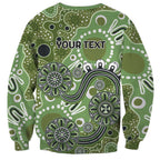 Personalised NAIDOC Week 50 Years Deadly Always Sweatshirt Green Aboriginal Artwork Dot Painting