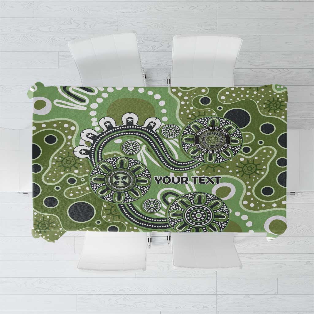 Personalised NAIDOC Week 50 Years Deadly Always Tablecloth Green Aboriginal Artwork Dot Painting