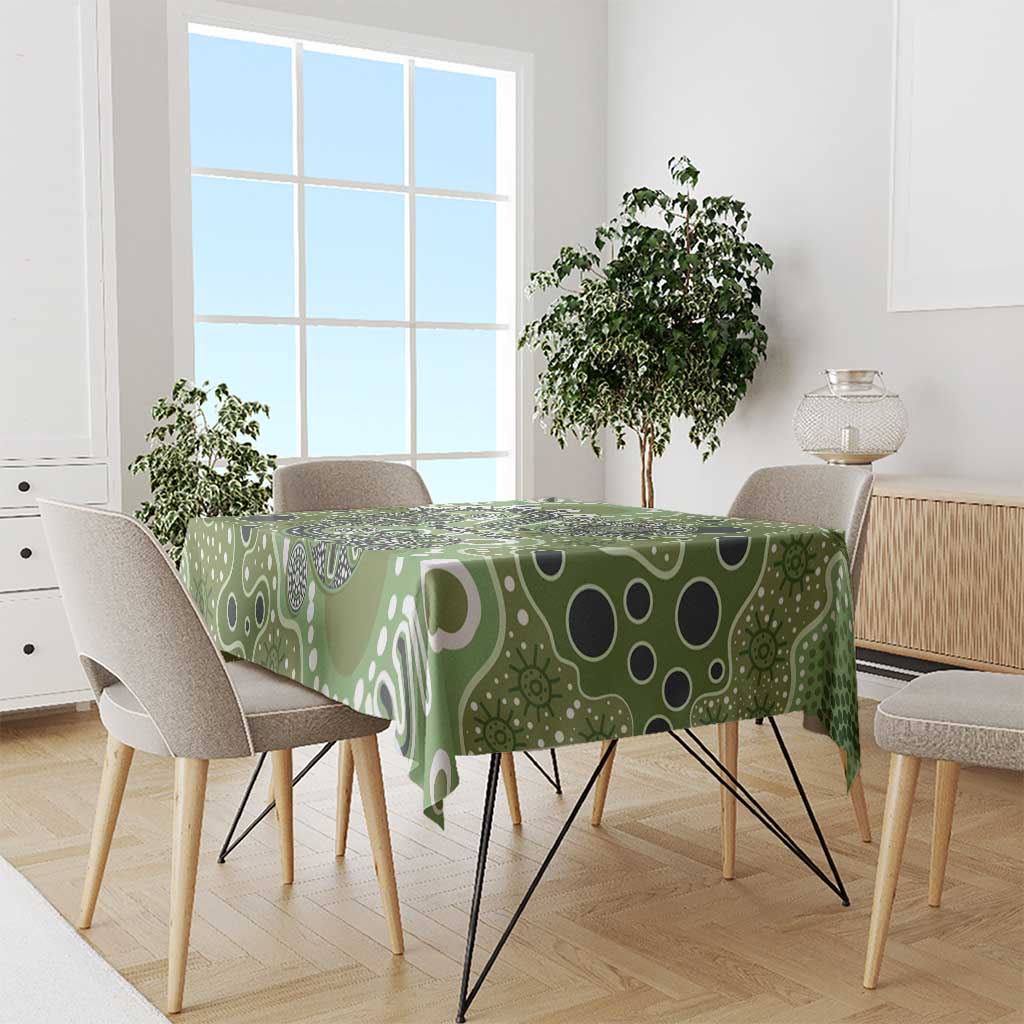 Personalised NAIDOC Week 50 Years Deadly Always Tablecloth Green Aboriginal Artwork Dot Painting