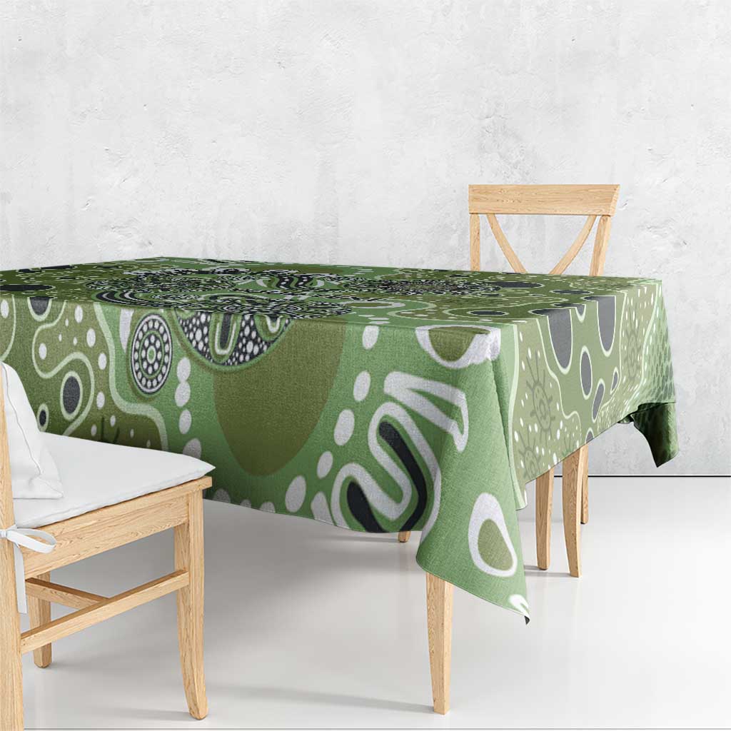 Personalised NAIDOC Week 50 Years Deadly Always Tablecloth Green Aboriginal Artwork Dot Painting