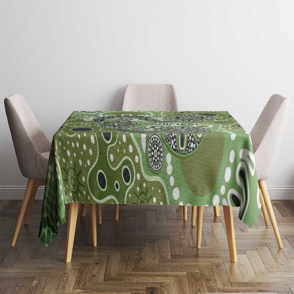 Personalised NAIDOC Week 50 Years Deadly Always Tablecloth Green Aboriginal Artwork Dot Painting