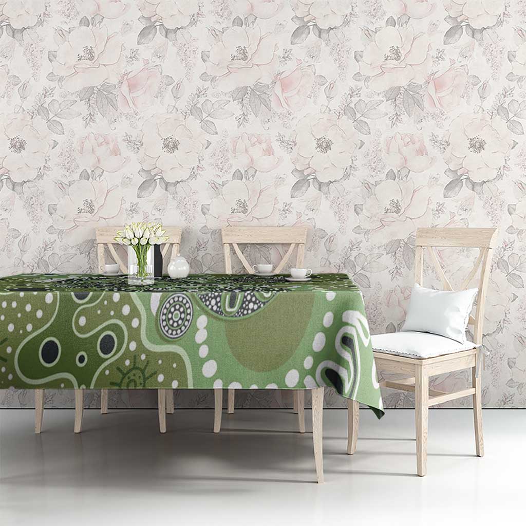 Personalised NAIDOC Week 50 Years Deadly Always Tablecloth Green Aboriginal Artwork Dot Painting