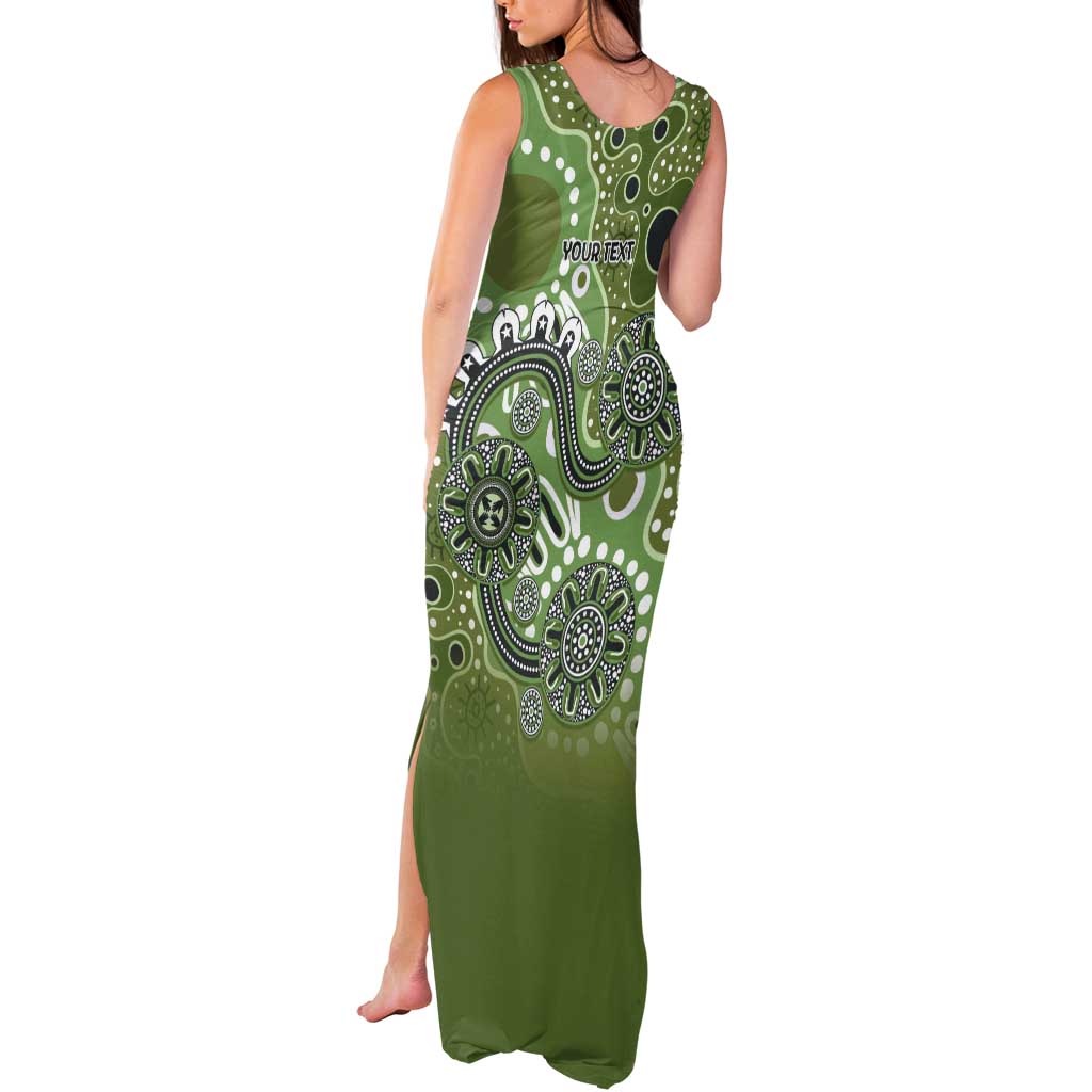 Personalised NAIDOC Week 50 Years Deadly Always Tank Maxi Dress Green Aboriginal Artwork Dot Painting