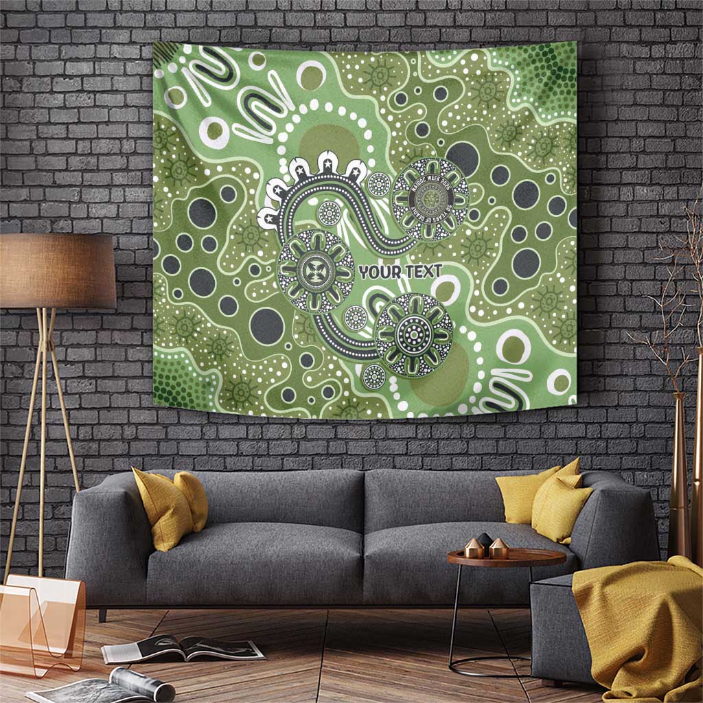 Personalised NAIDOC Week 50 Years Deadly Always Tapestry Green Aboriginal Artwork Dot Painting
