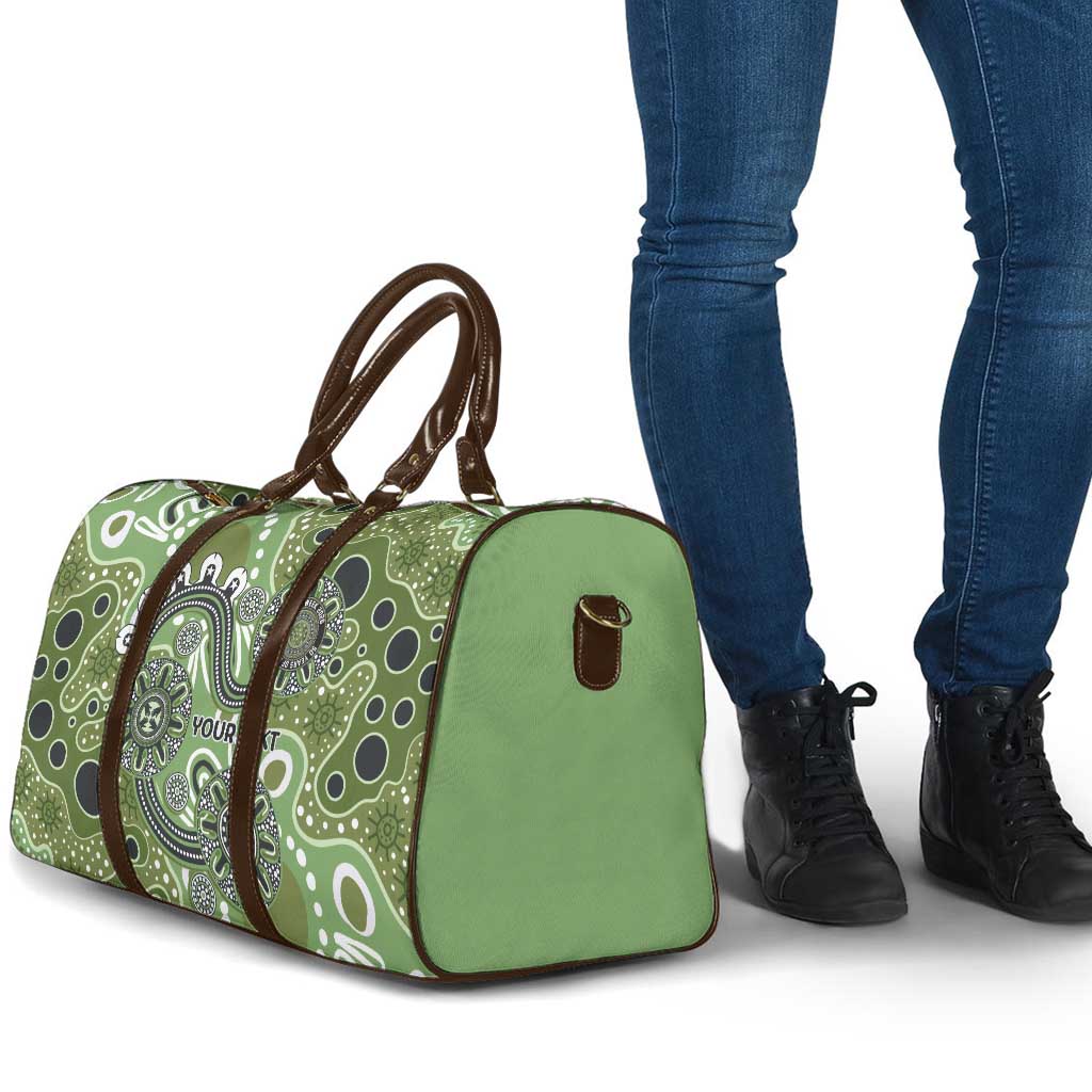 Personalised NAIDOC Week 50 Years Deadly Always Travel Bag Green Aboriginal Artwork Dot Painting