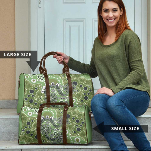 Personalised NAIDOC Week 50 Years Deadly Always Travel Bag Green Aboriginal Artwork Dot Painting