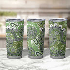 Personalised NAIDOC Week 50 Years Deadly Always Tumbler Cup Green Aboriginal Artwork Dot Painting