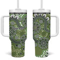 Personalised NAIDOC Week 50 Years Deadly Always Tumbler With Handle Green Aboriginal Artwork Dot Painting