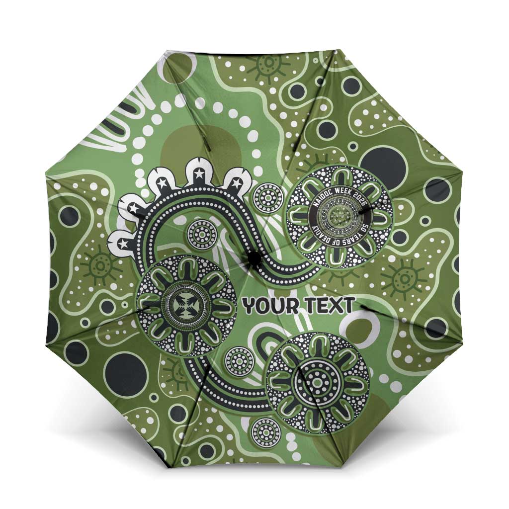 Personalised NAIDOC Week 50 Years Deadly Always Umbrella Green Aboriginal Artwork Dot Painting