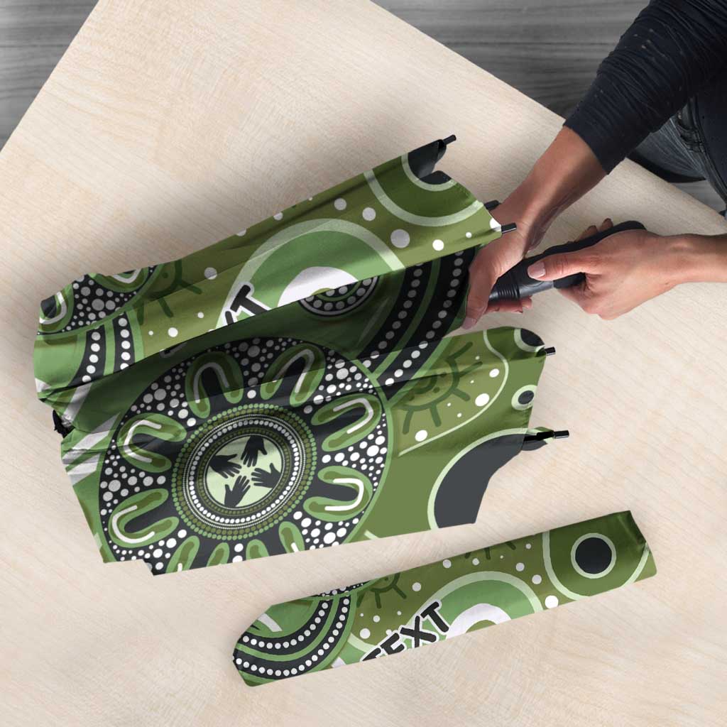 Personalised NAIDOC Week 50 Years Deadly Always Umbrella Green Aboriginal Artwork Dot Painting