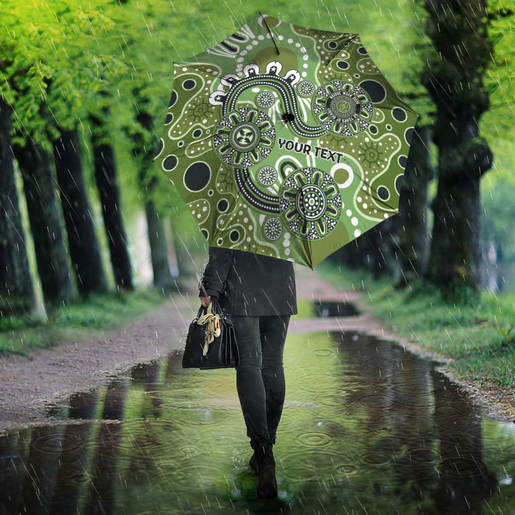 Personalised NAIDOC Week 50 Years Deadly Always Umbrella Green Aboriginal Artwork Dot Painting