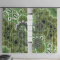 Personalised NAIDOC Week 50 Years Deadly Always Window Curtain Green Aboriginal Artwork Dot Painting