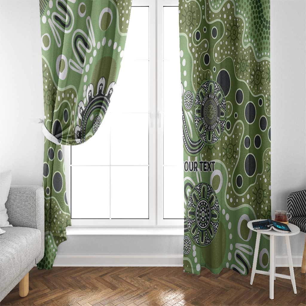 Personalised NAIDOC Week 50 Years Deadly Always Window Curtain Green Aboriginal Artwork Dot Painting