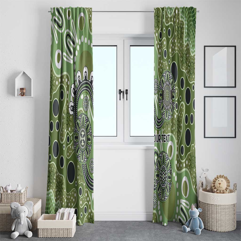 Personalised NAIDOC Week 50 Years Deadly Always Window Curtain Green Aboriginal Artwork Dot Painting