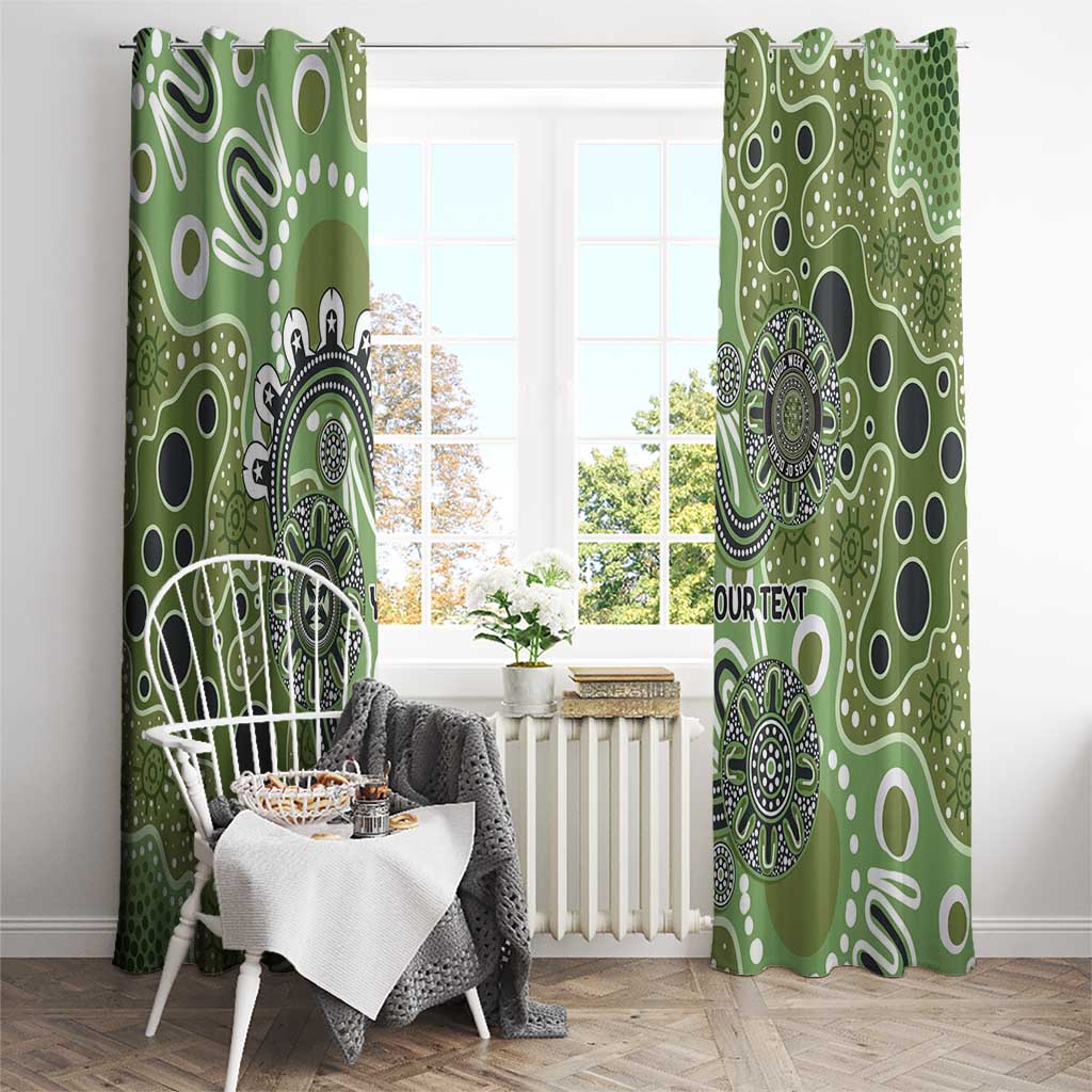 Personalised NAIDOC Week 50 Years Deadly Always Window Curtain Green Aboriginal Artwork Dot Painting