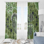 Personalised NAIDOC Week 50 Years Deadly Always Window Curtain Green Aboriginal Artwork Dot Painting