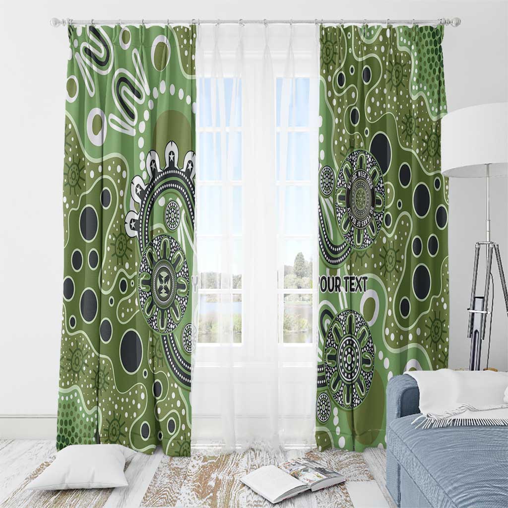 Personalised NAIDOC Week 50 Years Deadly Always Window Curtain Green Aboriginal Artwork Dot Painting