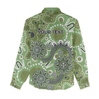Personalised NAIDOC Week 50 Years Deadly Always Women Casual Shirt Green Aboriginal Artwork Dot Painting