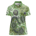Personalised NAIDOC Week 50 Years Deadly Always Women Polo Shirt Green Aboriginal Artwork Dot Painting