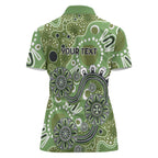 Personalised NAIDOC Week 50 Years Deadly Always Women Polo Shirt Green Aboriginal Artwork Dot Painting