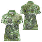 Personalised NAIDOC Week 50 Years Deadly Always Women Polo Shirt Green Aboriginal Artwork Dot Painting
