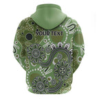 Personalised NAIDOC Week 50 Years Deadly Always Zip Hoodie Green Aboriginal Artwork Dot Painting