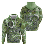 Personalised NAIDOC Week 50 Years Deadly Always Zip Hoodie Green Aboriginal Artwork Dot Painting