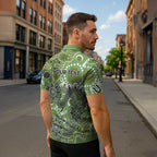 Personalised NAIDOC Week 50 Years Deadly Always Zipper Polo Shirt Green Aboriginal Artwork Dot Painting