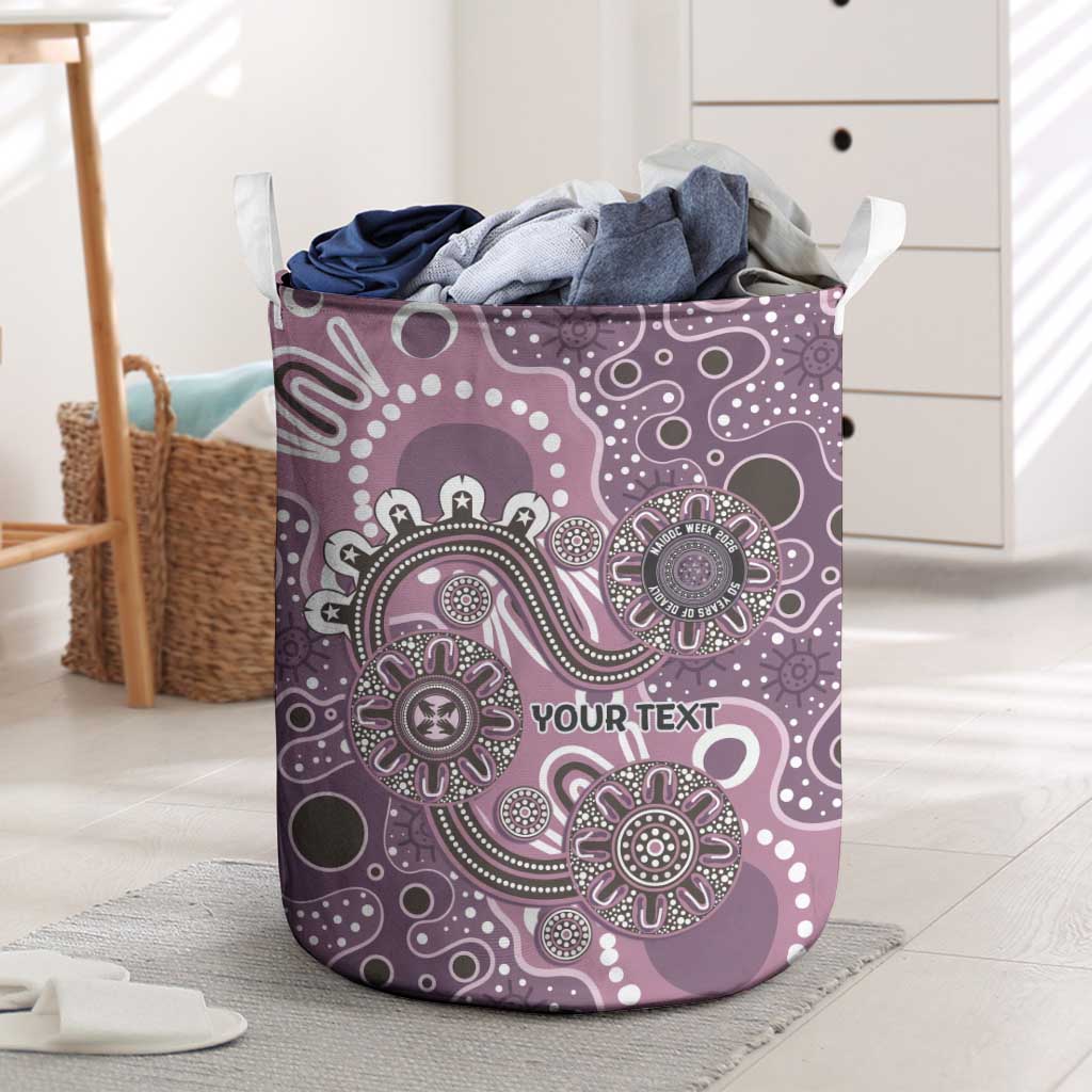 Personalised NAIDOC Week 50 Years Deadly Always Laundry Basket Pink Aboriginal Artwork Dot Painting