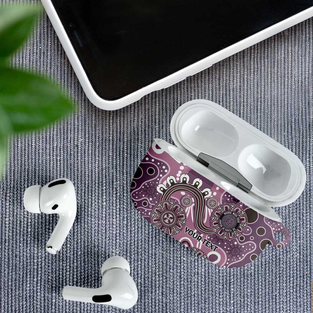 Personalised NAIDOC Week 50 Years Deadly Always AirPods Case Pink Aboriginal Artwork Dot Painting
