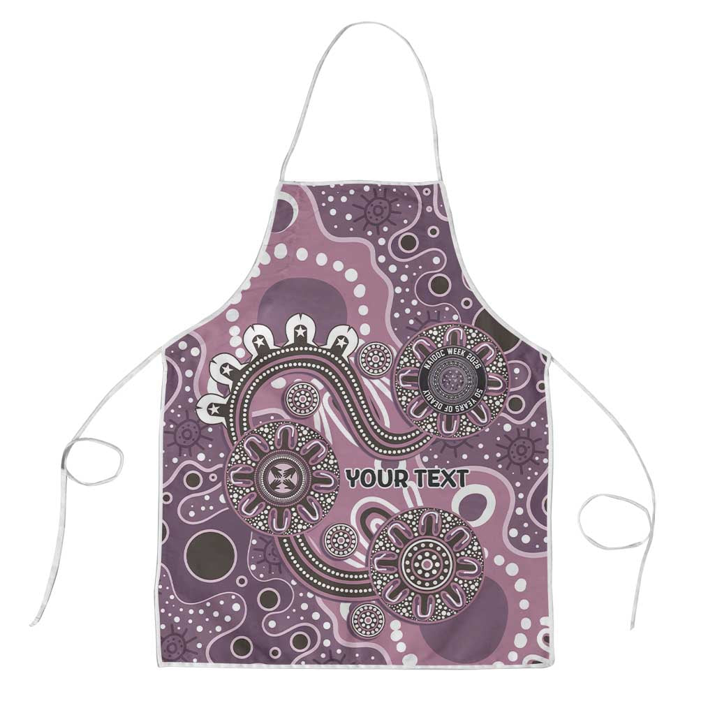 Personalised NAIDOC Week 50 Years Deadly Always Apron Pink Aboriginal Artwork Dot Painting