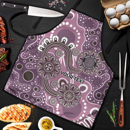Personalised NAIDOC Week 50 Years Deadly Always Apron Pink Aboriginal Artwork Dot Painting