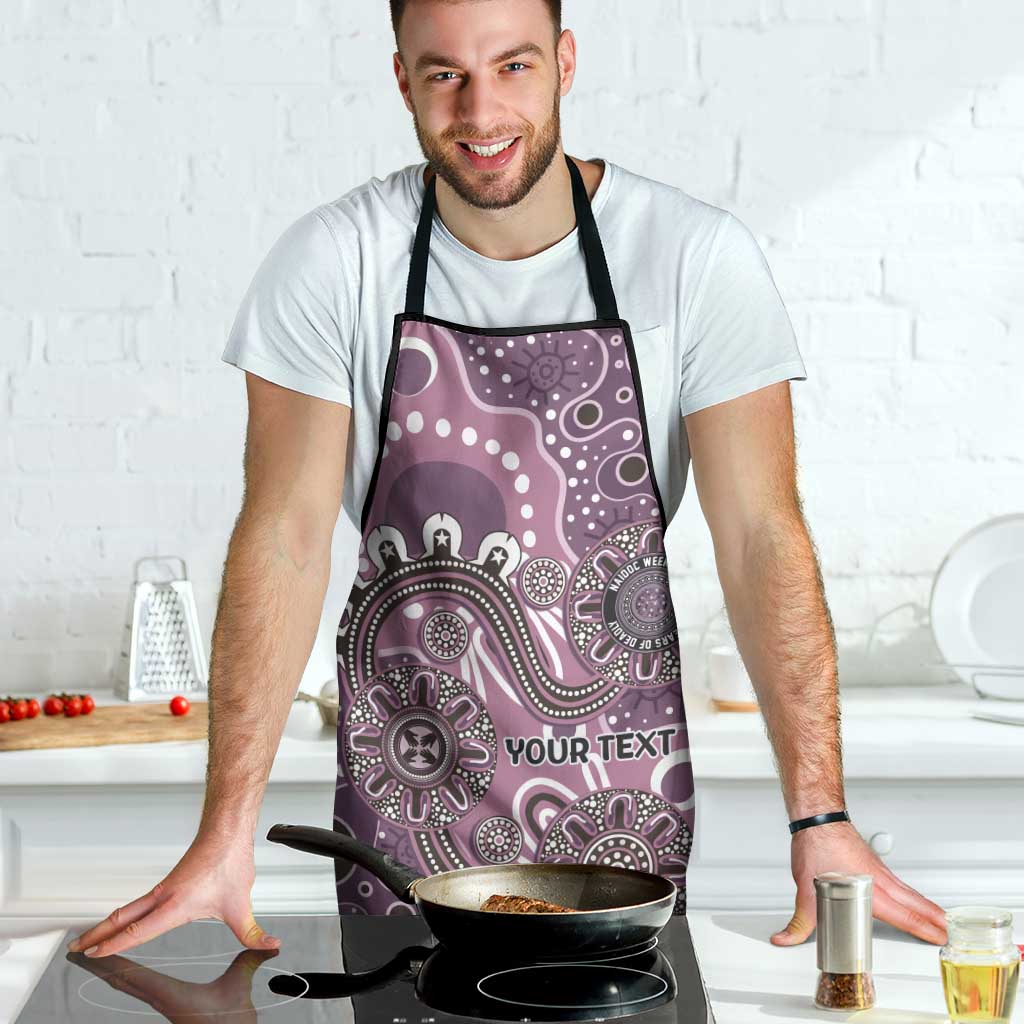 Personalised NAIDOC Week 50 Years Deadly Always Apron Pink Aboriginal Artwork Dot Painting