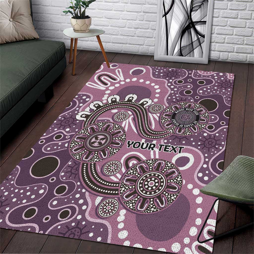Personalised NAIDOC Week 50 Years Deadly Always Area Rug Pink Aboriginal Artwork Dot Painting