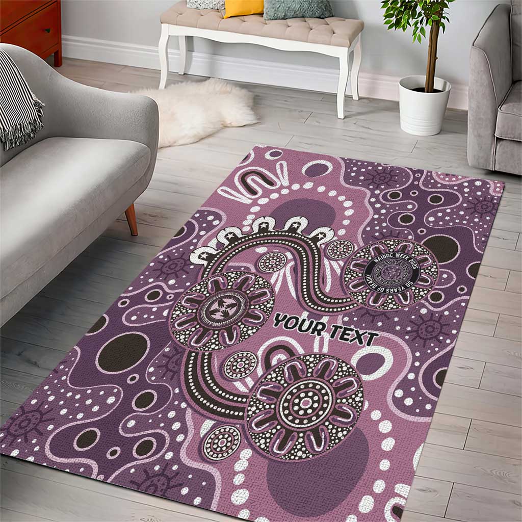 Personalised NAIDOC Week 50 Years Deadly Always Area Rug Pink Aboriginal Artwork Dot Painting