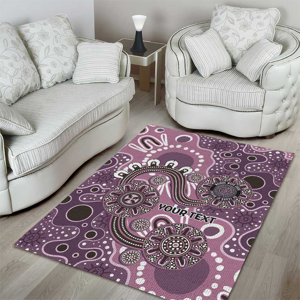 Personalised NAIDOC Week 50 Years Deadly Always Area Rug Pink Aboriginal Artwork Dot Painting