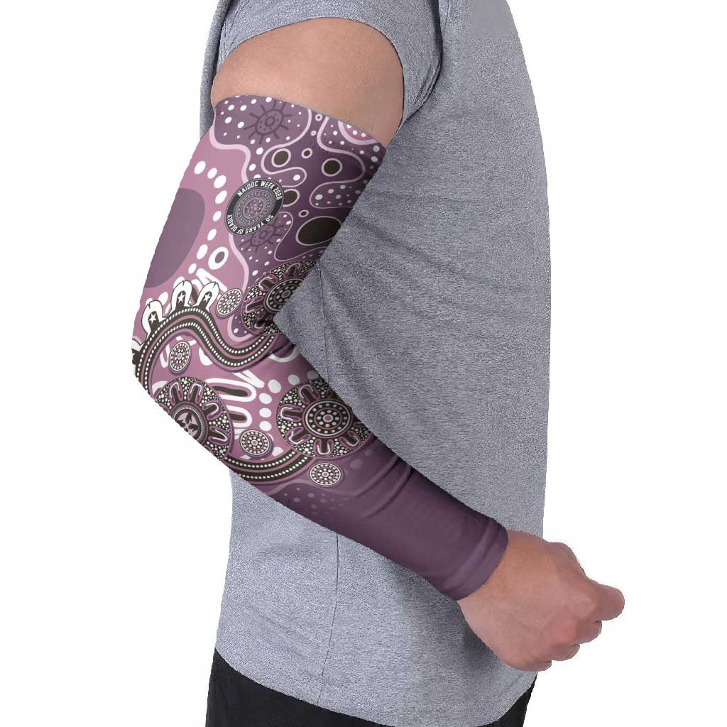 Personalised NAIDOC Week 50 Years Deadly Always Arm Sleeves Pink Aboriginal Artwork Dot Painting