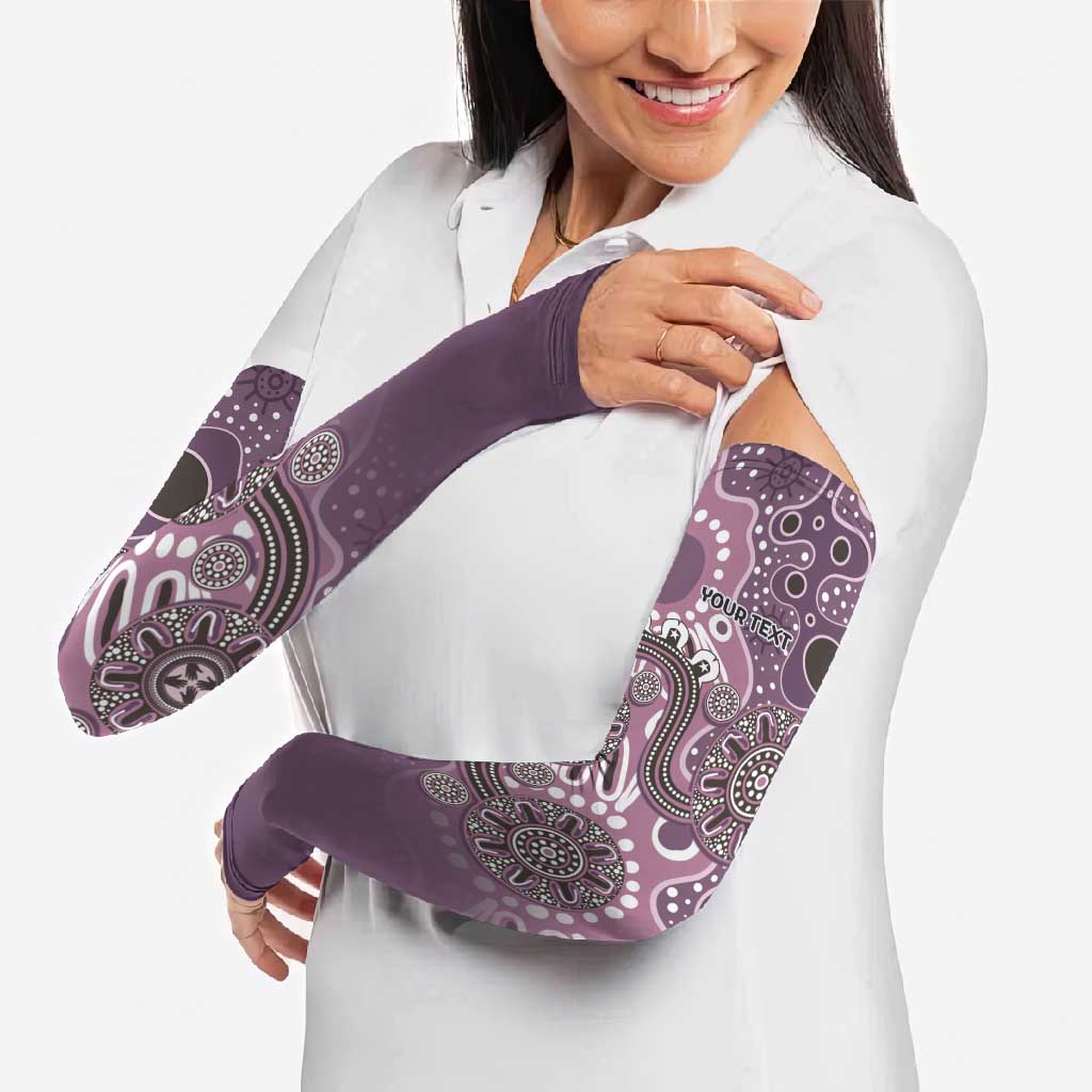 Personalised NAIDOC Week 50 Years Deadly Always Arm Sleeves Pink Aboriginal Artwork Dot Painting