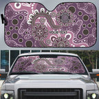 Personalised NAIDOC Week 50 Years Deadly Always Auto Sun Shade Pink Aboriginal Artwork Dot Painting