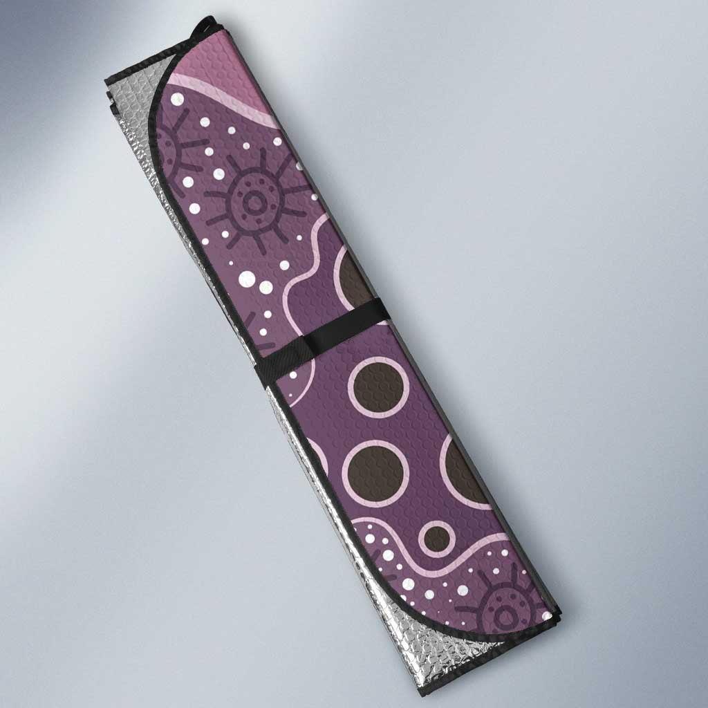 Personalised NAIDOC Week 50 Years Deadly Always Auto Sun Shade Pink Aboriginal Artwork Dot Painting