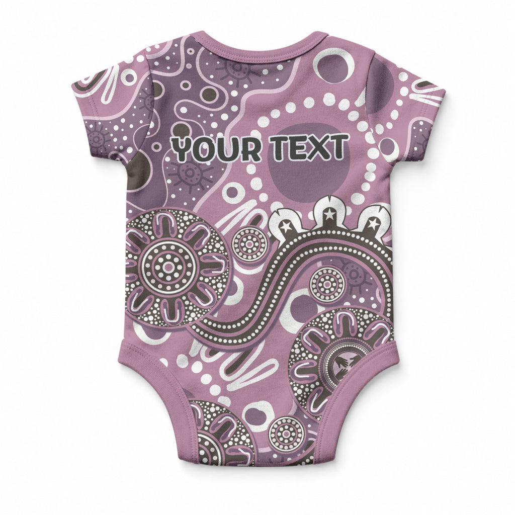 Personalised NAIDOC Week 50 Years Deadly Always Baby Onesie Pink Aboriginal Artwork Dot Painting