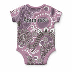 Personalised NAIDOC Week 50 Years Deadly Always Baby Onesie Pink Aboriginal Artwork Dot Painting
