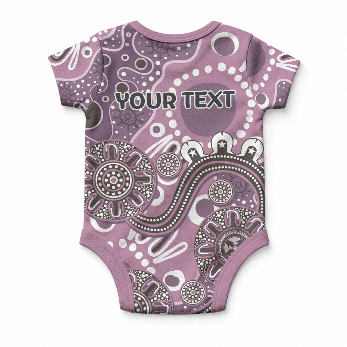 Personalised NAIDOC Week 50 Years Deadly Always Baby Onesie Pink Aboriginal Artwork Dot Painting
