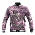 Personalised NAIDOC Week 50 Years Deadly Always Baseball Jacket Pink Aboriginal Artwork Dot Painting