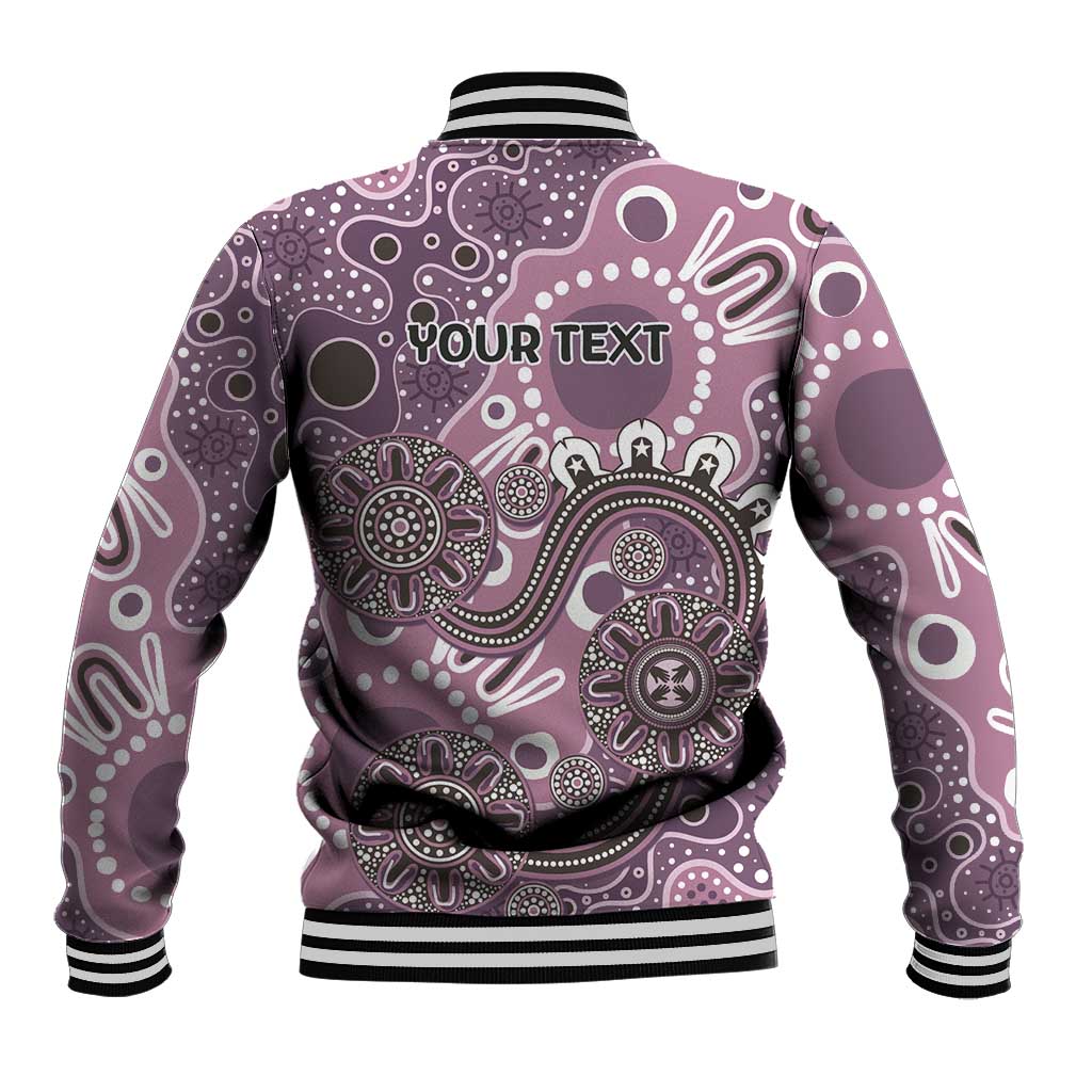 Personalised NAIDOC Week 50 Years Deadly Always Baseball Jacket Pink Aboriginal Artwork Dot Painting