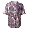 Personalised NAIDOC Week 50 Years Deadly Always Baseball Jersey Pink Aboriginal Artwork Dot Painting