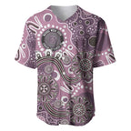 Personalised NAIDOC Week 50 Years Deadly Always Baseball Jersey Pink Aboriginal Artwork Dot Painting