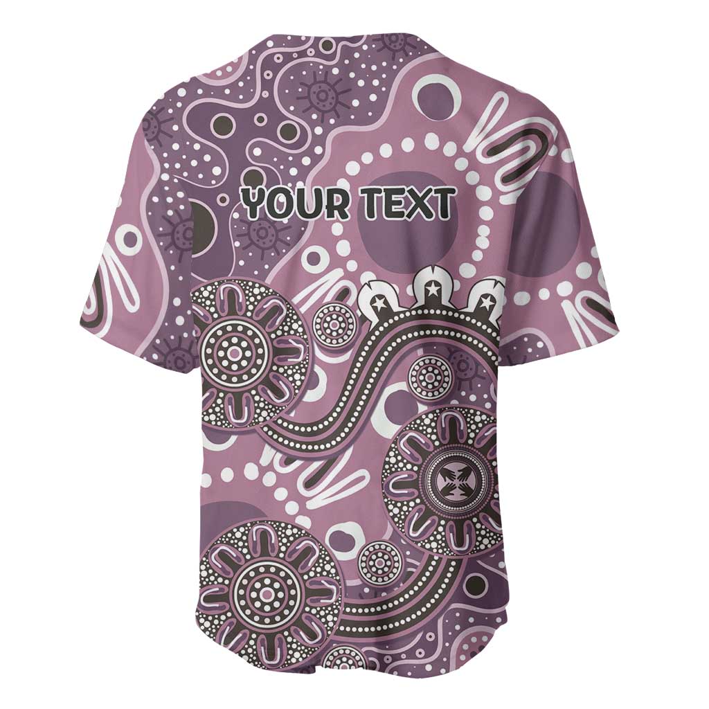 Personalised NAIDOC Week 50 Years Deadly Always Baseball Jersey Pink Aboriginal Artwork Dot Painting