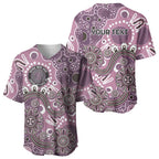 Personalised NAIDOC Week 50 Years Deadly Always Baseball Jersey Pink Aboriginal Artwork Dot Painting